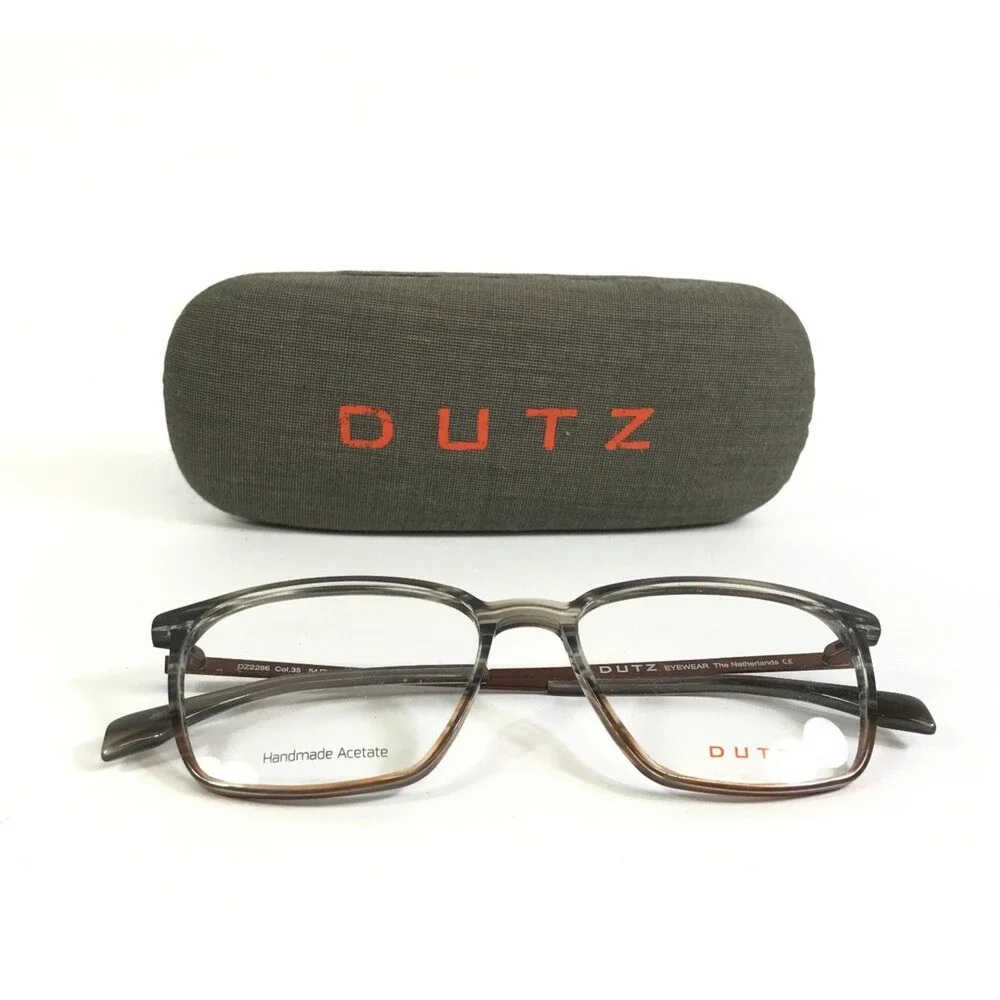 Dutz Eyeglasses Frames DZ2286 Col. 35 Brown Gray Rectangle Full Rim 54-17-145